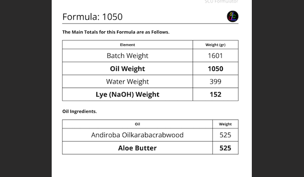 Soap Calculator Ultimate Detailed Reporting